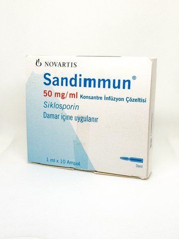 Сандимун концентрат для приготування розчину для інфузій 50 мг/мл 1 мл 10шт ампули 35886 фото